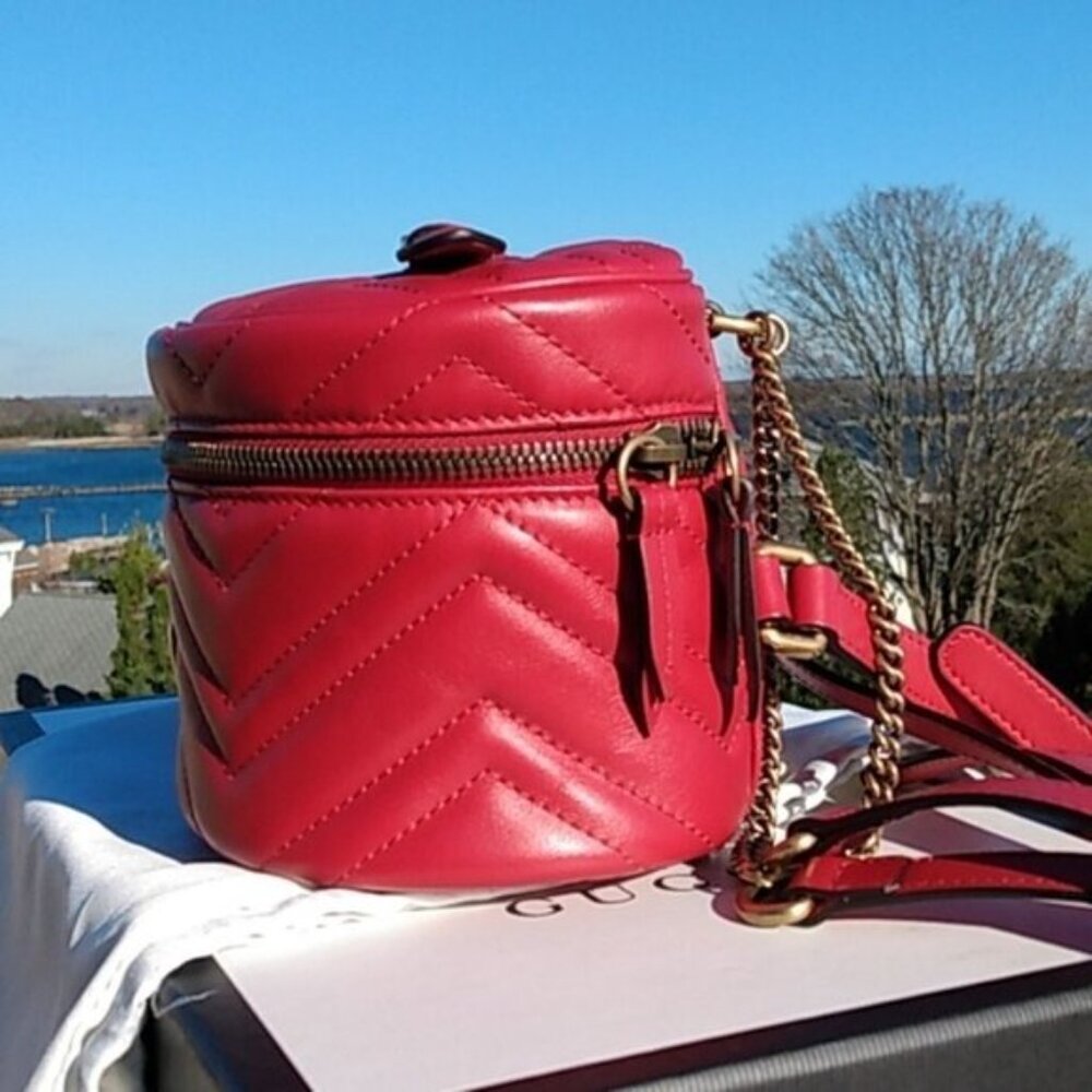 New,  Gucci, Matelassé Marmont Quilted Calf Leather Mini Backpack - Picture 8 of 16